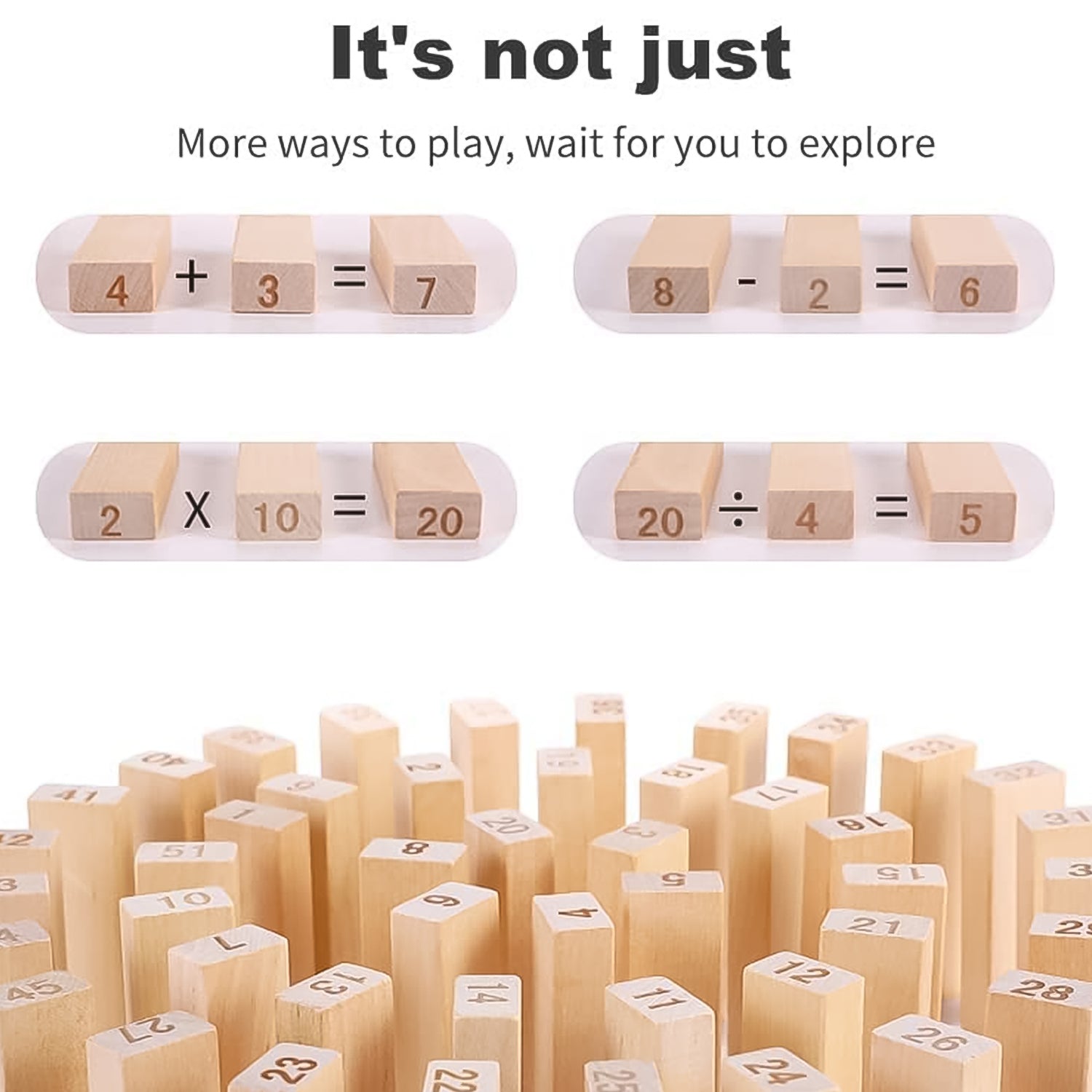 Wooden Tumbling Stacking Tower Game, Zenga tower (48 Pcs Blocks 2 Dices) Wooden Tumbling Stacking Tower Game, Zenga tower (48 Pcs Blocks 2 Dices)